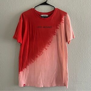 RARE Dutch Bros Red and Pink Love Abounds Tee